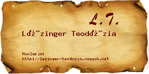 Lézinger Teodózia névjegykártya